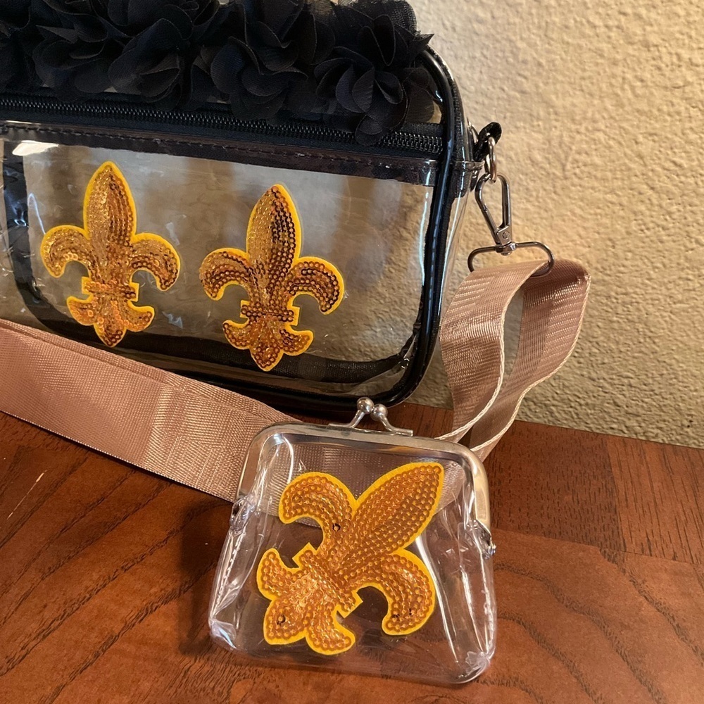 Fleur De Lis Clear Stadium Bag and Coin Purse - Picture 4 of 4